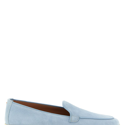 Santoni Blue Calfskin Slip-On Loafers