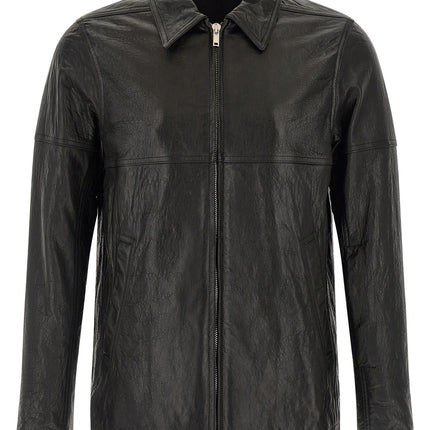 Rick Owens Black Lamb Leather Leather Jacket