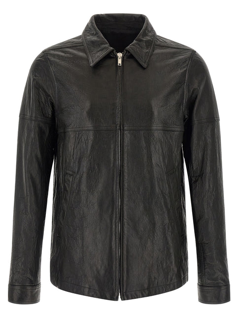 Rick Owens Black Lamb Leather Leather Jacket