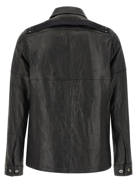Rick Owens Black Lamb Leather Leather Jacket