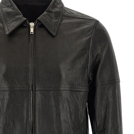Rick Owens Black Lamb Leather Leather Jacket