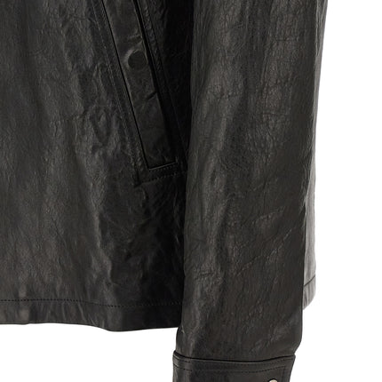 Rick Owens Black Lamb Leather Leather Jacket