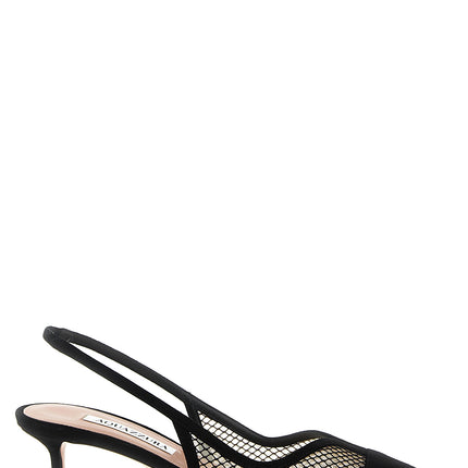 Aquazzura Black Textile Mid Heel Pumps
