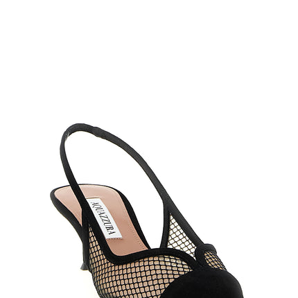 Aquazzura Black Textile Mid Heel Pumps