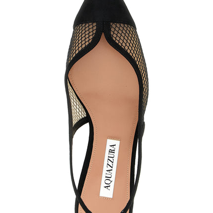 Aquazzura Black Textile Mid Heel Pumps
