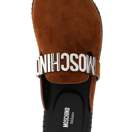 Moschino Brown Calfskin Clogs