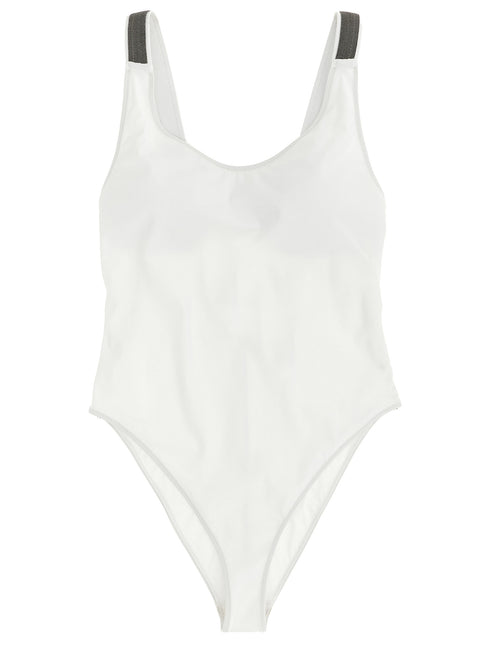 Brunello Cucinelli White Polyamide One-Piece Swimsuit