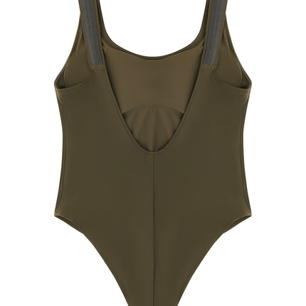 Brunello Cucinelli Bicolor Polyamide One-Piece Swimsuit