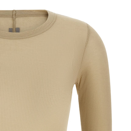Rick Owens Beige Viscose Long Sleeve T-Shirt