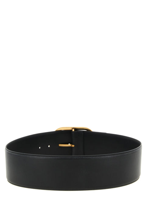 PINKO Black Cowhide High-Waist Belt