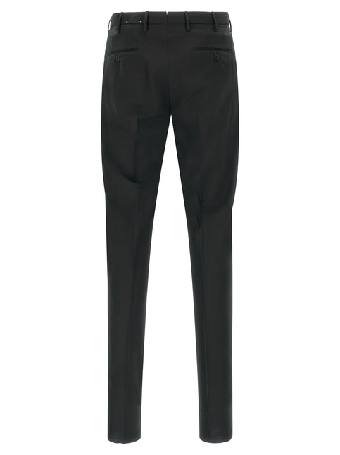 Incotex Black Virgin Wool Dress Pants