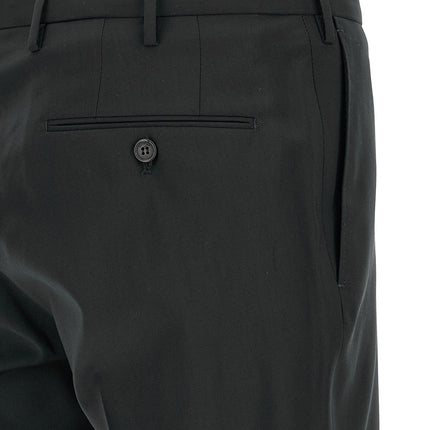 Incotex Black Virgin Wool Dress Pants