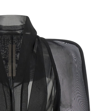 Rick Owens Black Silk Full-Length Jacket