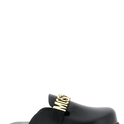 Moschino Black Calfskin Clogs