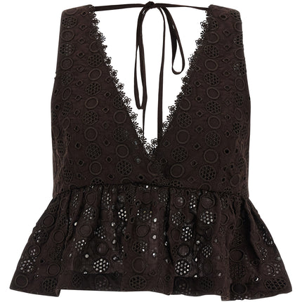 PINKO Brown Cotton Blouse