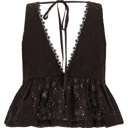 PINKO Brown Cotton Blouse