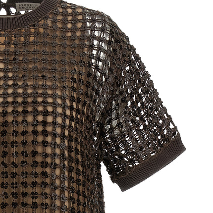 Brunello Cucinelli Brown Silk Short Dress