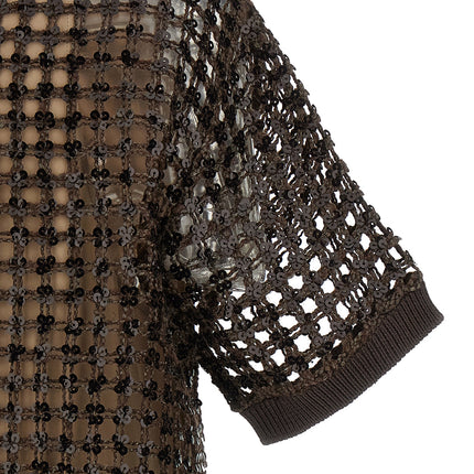 Brunello Cucinelli Brown Silk Short Dress