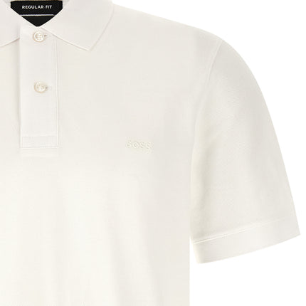 Hugo Boss White Cotton Polo Shirt