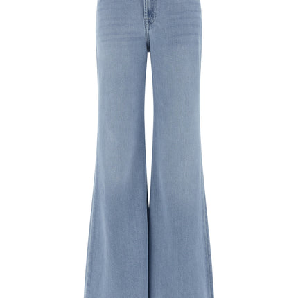 7 For All Mankind Blue Cotton Flared Jeans