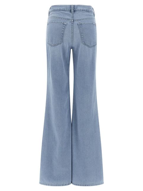 7 For All Mankind Blue Cotton Flared Jeans
