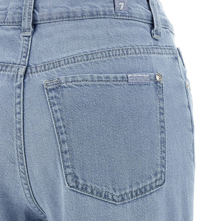 7 For All Mankind Blue Cotton Flared Jeans