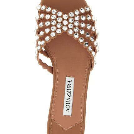 Aquazzura Multicolor Lamb Leather Slides