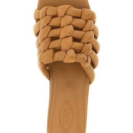 Tod's Brown Lambskin Slides