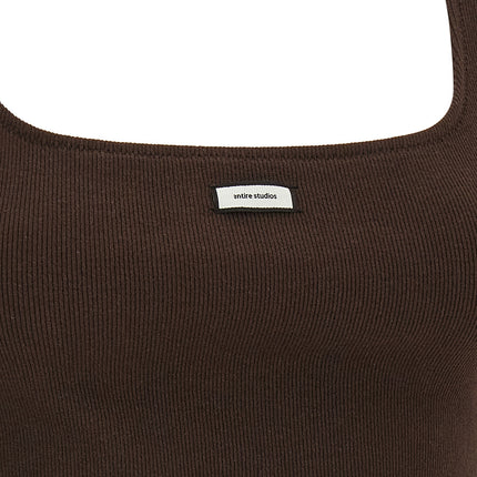 Entire Studios Brown Cotton Tank Tops