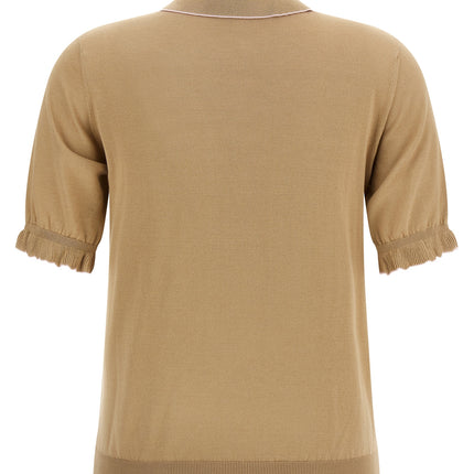 Fabiana Filippi Beige Silk Polo Shirt