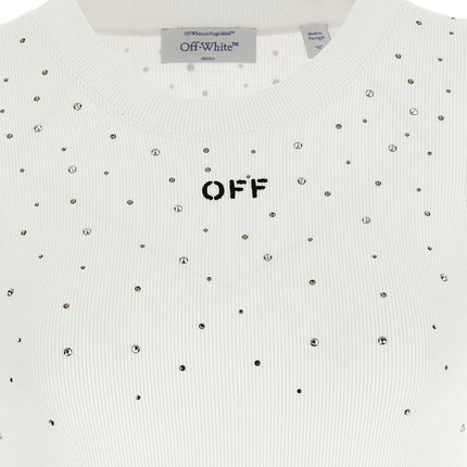 Off-White White Viscose Sleeveles T-Shirt