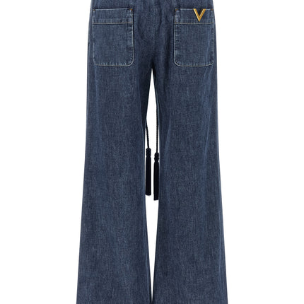 Valentino Garavani Blue Cotton Flared Jeans