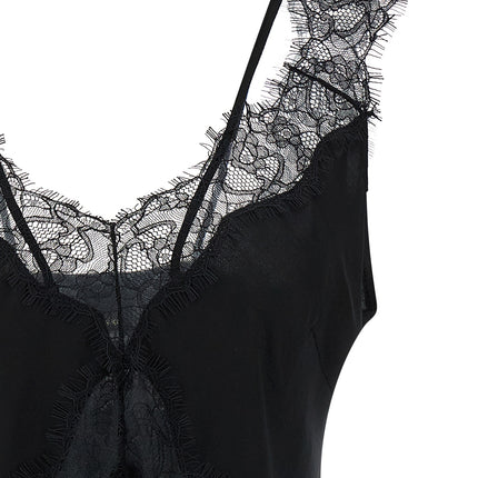 PINKO Black Viscose Sleeveles T-Shirt