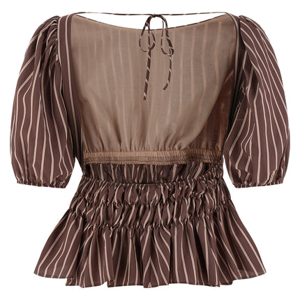 PINKO Brown Viscose Pattern Shirt