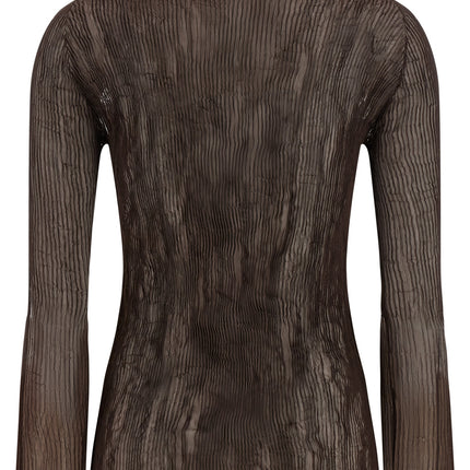 Issey Miyake Brown Polyester Blouse