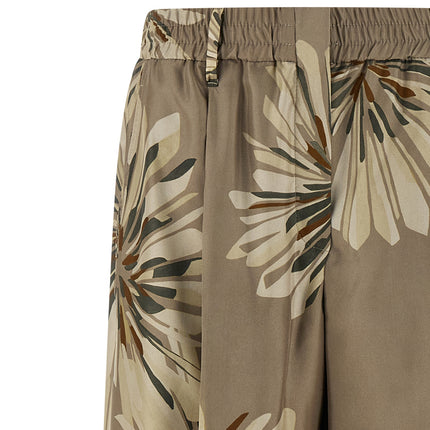 Brunello Cucinelli Bicolor Silk Casual Pants