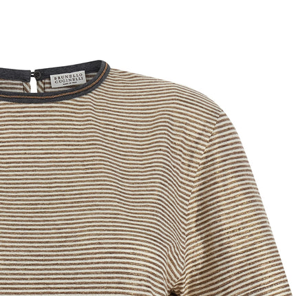 Brunello Cucinelli Multicolor Linen T-Shirt