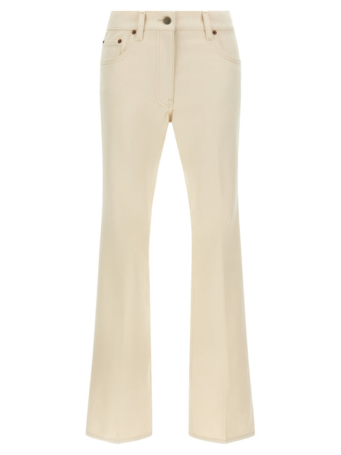 Valentino Garavani Beige Cotton Flared Jeans