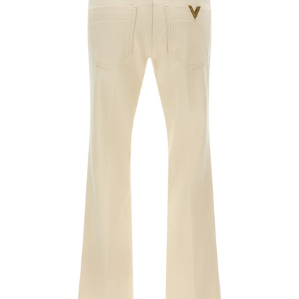 Valentino Garavani Beige Cotton Flared Jeans