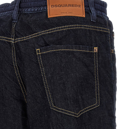 Dsquared² Blue Cotton Straight-Leg Jeans