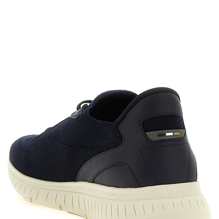 Hugo Boss Blue Cowhide Athletic Sneakers