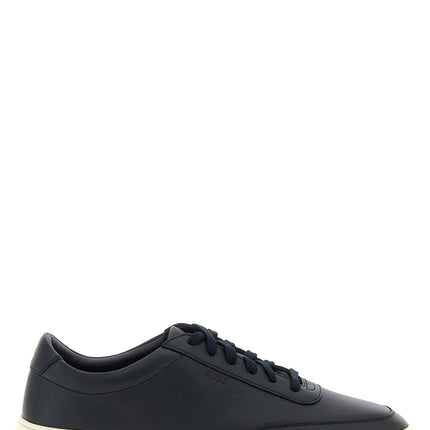 Hugo Boss Blue Cowhide Low Top Sneakers