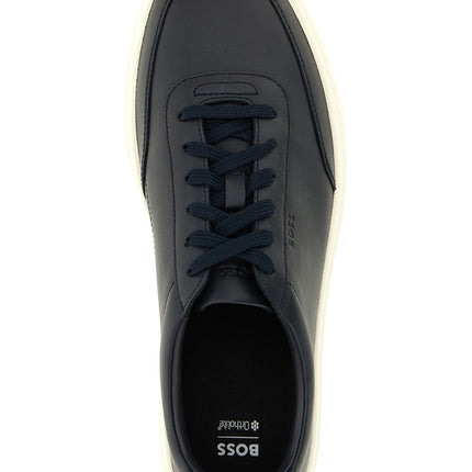 Hugo Boss Blue Cowhide Low Top Sneakers
