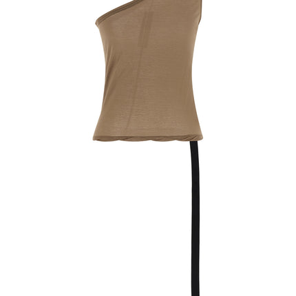 DRKSHDW Beige Cotton Sleeveles T-Shirt