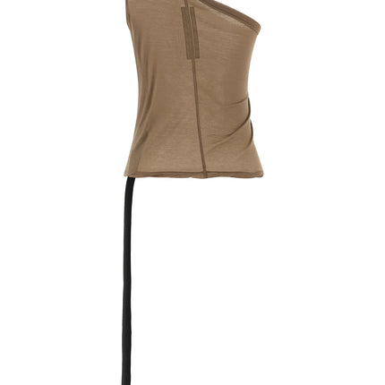 DRKSHDW Beige Cotton Sleeveles T-Shirt