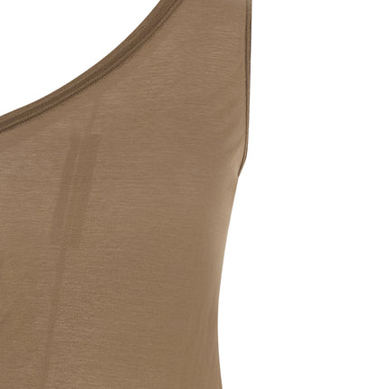 DRKSHDW Beige Cotton Sleeveles T-Shirt
