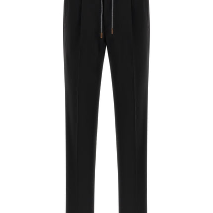 Incotex Black Virgin Wool Casual Pants