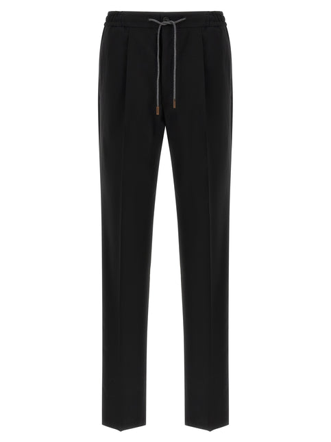 Incotex Black Virgin Wool Casual Pants