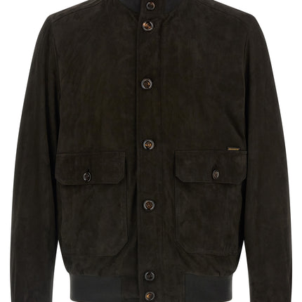 MooRER Brown Lamb Leather Leather Jacket