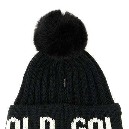 GOLDBERGH Black Marabou Beanie